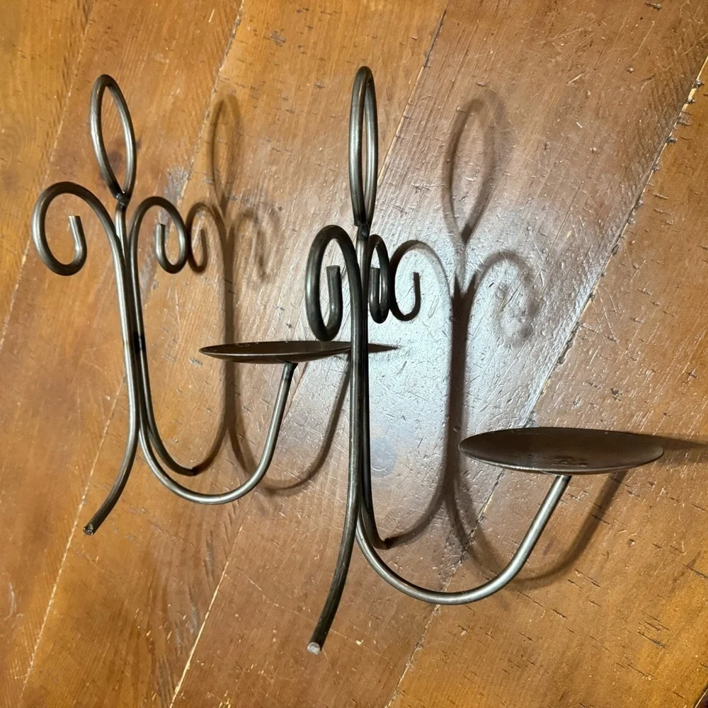Metal Candle Sconces unbranded. Scroll design, home decor